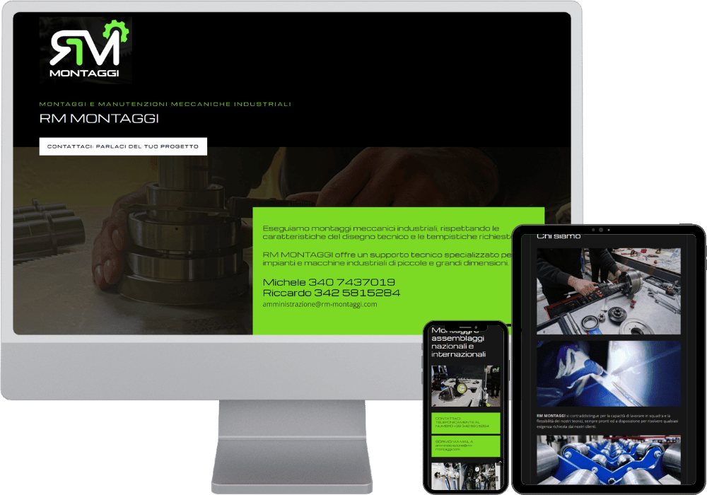 RM Montaggi: Realizzazione sito web PROFESSIONALE monopagina